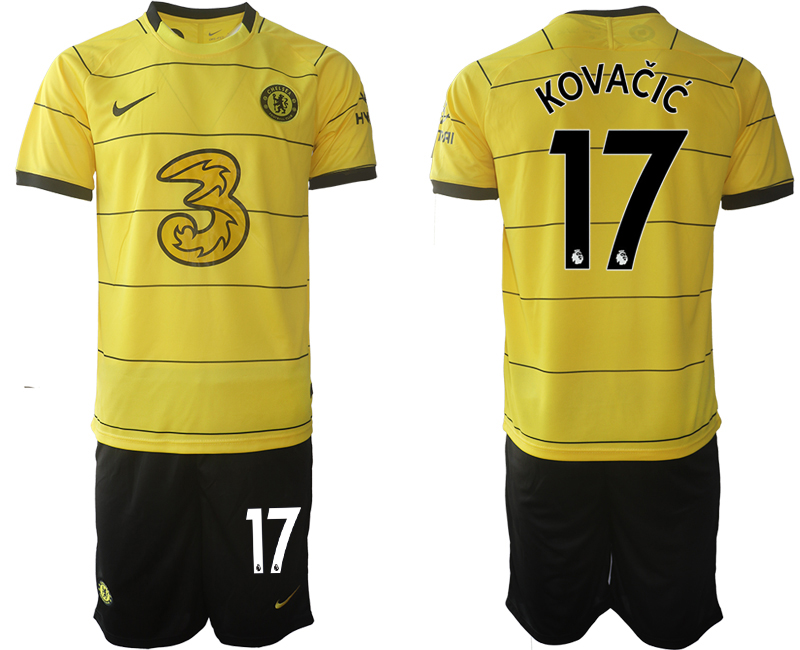 Men 2021-2022 Club Chelsea away yellow #17 Soccer Jersey->chelsea jersey->Soccer Club Jersey